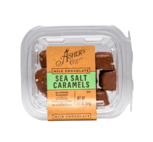 Asher's Milk Chocolate Sea Salt Caramels 6.5oz Fresh Pack 6ct
